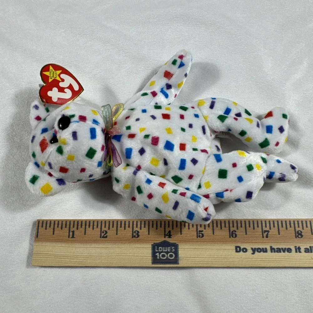 Ty 2K Beanie Baby Bear Plush Toy Confetti Squares‎ January 1 2000